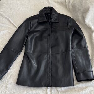 Elie Tahari Classic Black Leather Jacket